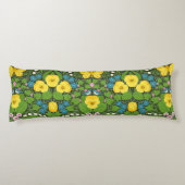 Coussins Longs Pansies jaunes, oiseaux et papillons (Dos)