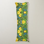 Coussins Longs Pansies jaunes, oiseaux et papillons (Devant (Vertical))