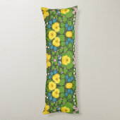 Coussins Longs Pansies jaunes, oiseaux et papillons (Dos (Vertical))