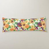 Coussins Longs Pansies sur blanc cassé (Dos)