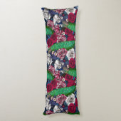 Coussins Longs Paons dans le jardin de roses (Dos (Vertical))