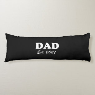 Coussins Longs Papa personnalisé date établie noir blanc moderne