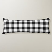 Coussins Longs Papier À Carreaux Gingham Rustique Noir Et Blanc (Devant)