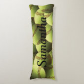 Coussins Longs Papier peint jaune du base-ball (Devant (Vertical))