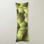 Coussins Longs Papier peint jaune du base-ball (Dos (Vertical))
