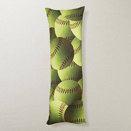 Coussins Longs Papier peint jaune du base-ball (Dos (Vertical))