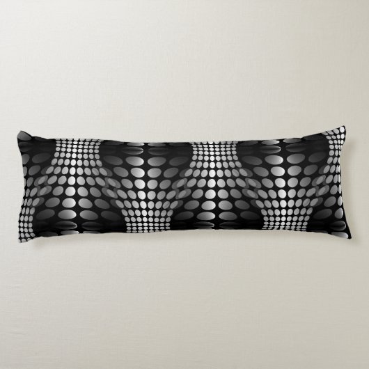 Coussins Longs Papier peint Vagues pointillé noir et blanc (Dos)
