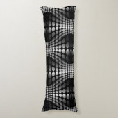 Coussins Longs Papier peint Vagues pointillé noir et blanc (Devant (Vertical))