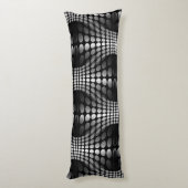 Coussins Longs Papier peint Vagues pointillé noir et blanc (Dos (Vertical))