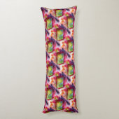 Coussins Longs Papier peint vert et rouge abstrait (Dos (Vertical))