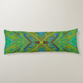 Coussins Longs Papillon Abstrait Chartreuse et Bleu Tripant (Dos)