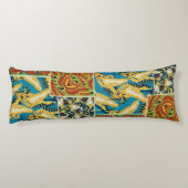 Coussins Longs Papillon Art Déco Jaune et Turquoise Vibrants (Dos)