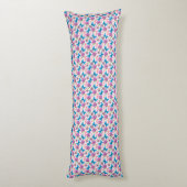 Coussins Longs Papillon bleu et motif floral violet (Dos (Vertical))