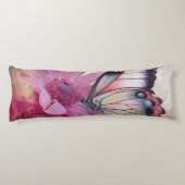 Coussins Longs Papillon Dreamy aux fleurs roses (Dos)