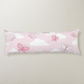 Coussins Longs Papillon Rose Pâle Douce Nursery (Dos)