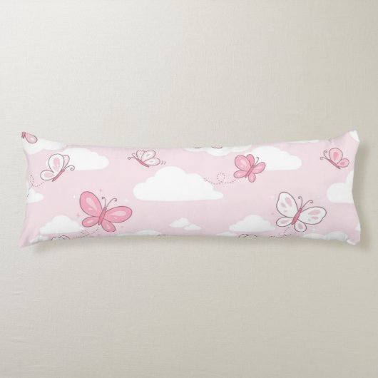Coussins Longs Papillon Rose Pâle Douce Nursery (Devant)