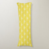 Coussins Longs Papillon stylisé Art Déco - jaune et blanc (Devant (Vertical))
