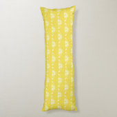 Coussins Longs Papillon stylisé Art Déco - jaune et blanc (Dos (Vertical))