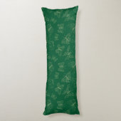 Coussins Longs Papillon vert foncé imprimé, inspiré par la nature (Dos (Vertical))