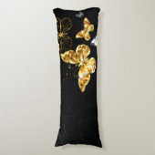 Coussins Longs Papillons blancs et dorés (Devant (Vertical))