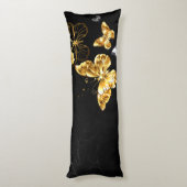 Coussins Longs Papillons blancs et dorés (Dos (Vertical))