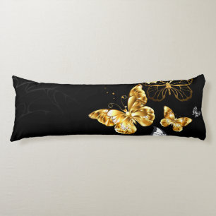 Coussins Longs Papillons blancs et dorés