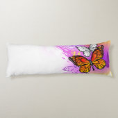 Coussins Longs Papillons Monarque sur Arrière - plan pourpre (Dos)
