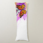 Coussins Longs Papillons Monarque sur Arrière - plan pourpre (Devant (Vertical))