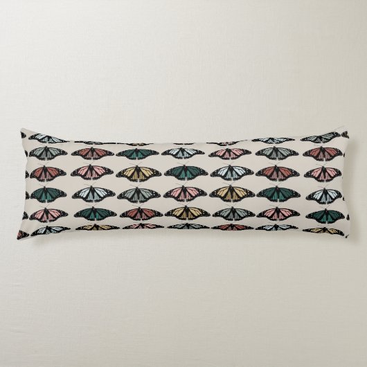 Coussins Longs Papillons neutres modernes Motif de jardin (Devant)