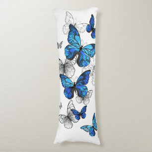 Coussins Longs Papillons volants bleus Morpho