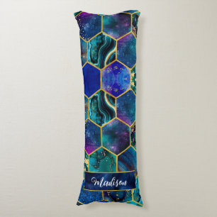 Coussins Longs Parties scintillant chic en faux girly bleu turquo