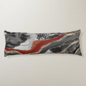 Coussins Longs Parties scintillant d'agate de marbre liquide Glam (Dos)