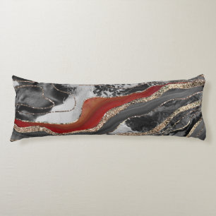 Coussins Longs Parties scintillant d'agate de marbre liquide Glam