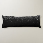 Coussins Longs Parties scintillant d'argent noir Monogramme Nom G (Dos)