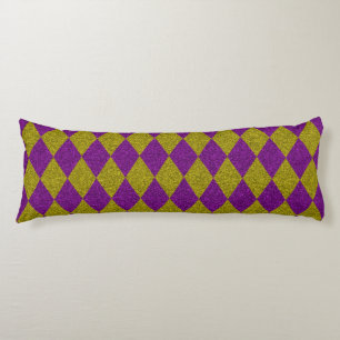 Coussins Longs Parties scintillant de diamants violet et or