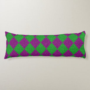 Coussins Longs Parties scintillant de diamants violet et vert