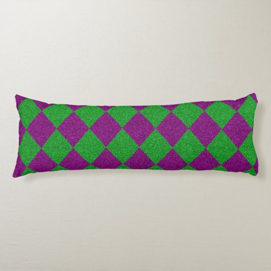 Coussins Longs Parties scintillant de diamants violet et vert (Devant)