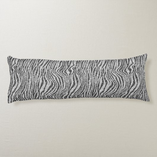 Coussins Longs Parties scintillant d'impression Silver Black Glit (Dos)