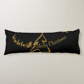 Coussins Longs Parties scintillant d'or Joyeux Noël, Père Noël (Devant)