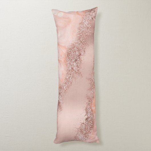 Coussins Longs Parties scintillant du code géographique rose Gold (Dos (Vertical))