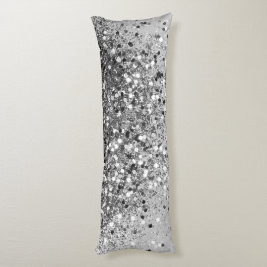 Coussins Longs Parties scintillant gris argenté no 1 (Dos (Vertical))