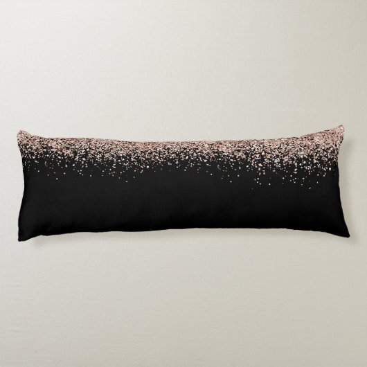 Coussins Longs Parties scintillant moderne Rose or Noir Joyeux No (Dos)