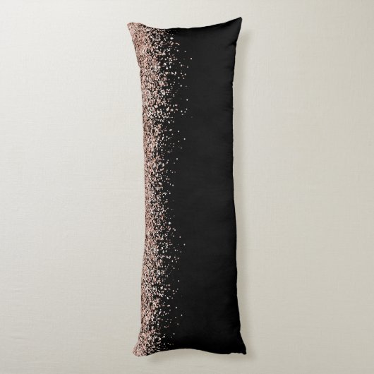 Coussins Longs Parties scintillant moderne Rose or Noir Joyeux No (Dos (Vertical))