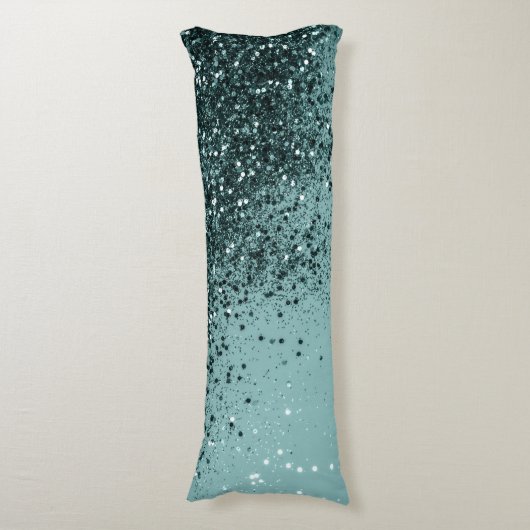 Coussins Longs Parties scintillant océanique turquoise Sirène #4  (Devant (Vertical))