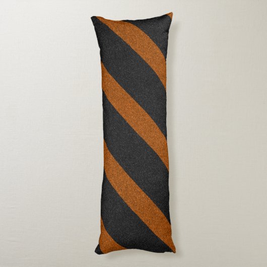 Coussins Longs Parties scintillant Orange & Black Stripes (Dos (Vertical))