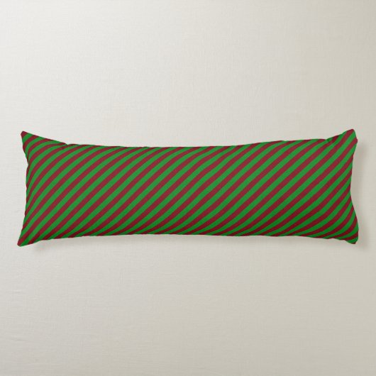 Coussins Longs Parties scintillant Red & Green Stripes (Devant)