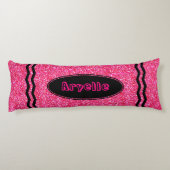Coussins Longs Parties scintillant rose chaud Crayon Nom personna (Dos)