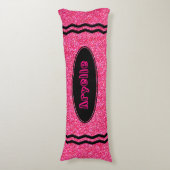 Coussins Longs Parties scintillant rose chaud Crayon Nom personna (Devant (Vertical))