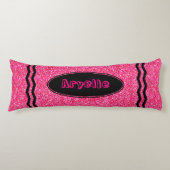 Coussins Longs Parties scintillant rose chaud Crayon Nom personna (Devant)