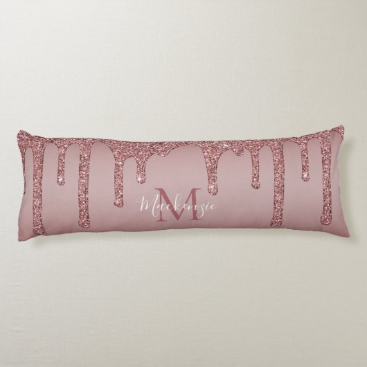 Coussins Longs Parties scintillant Rose de luxe étincelante  Mono (Dos)